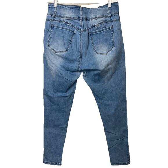 Womens Skinny Jeans Sz 16 Med-Light Wash High Rise Whisker Honey & Bristle - Picture 3 of 8